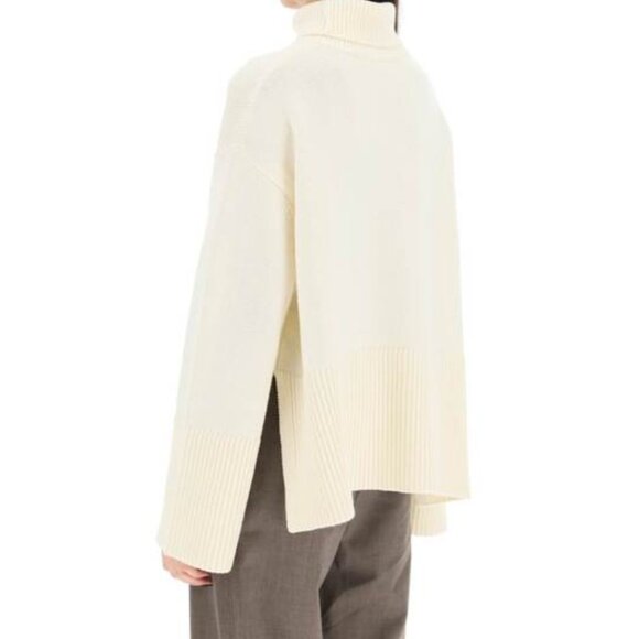 Toteme Signature Wool and Cotton Turtleneck, Cream, XS - Picture 4 of 12